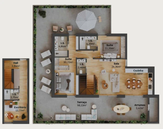 Apartamento T3 para Venda em Glória e Vera Cruz Planta 1