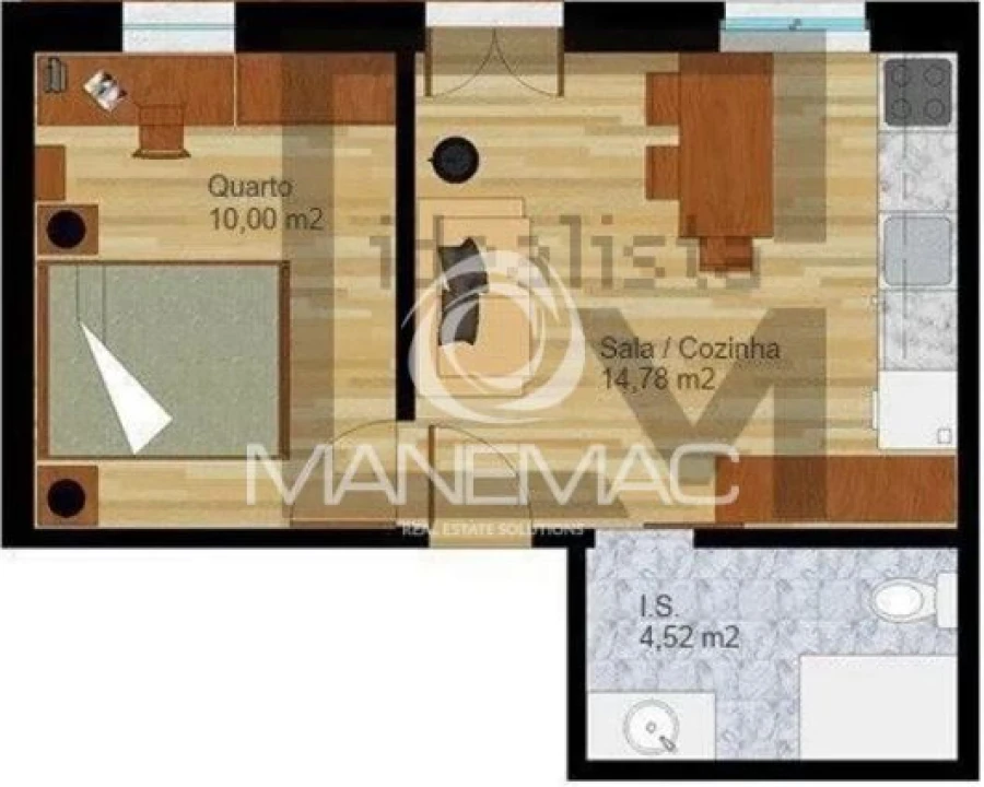 Apartamento T1 para Venda em Mafamude e Vilar do Paraíso Foto 9