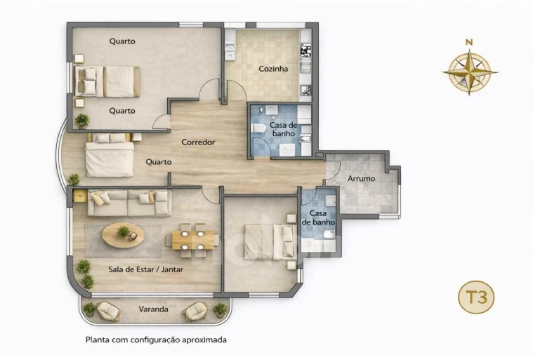 Apartamento T3 para Venda em Caxarias Foto 4