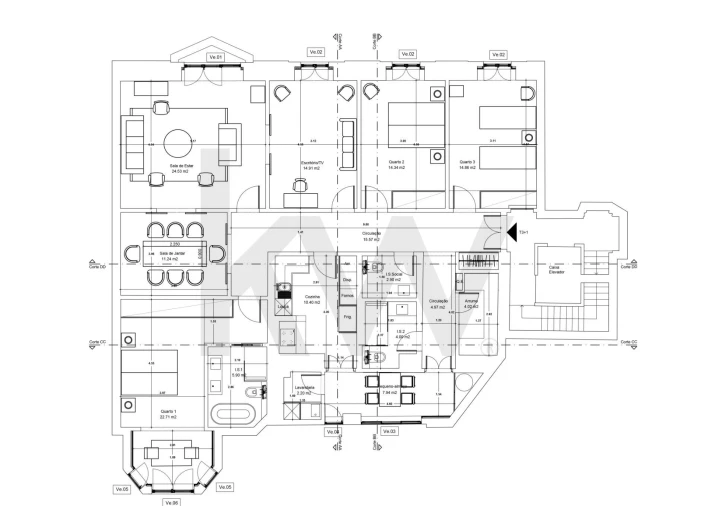 Apartamento T3 para Arrendamento em Avenidas Novas Foto 32