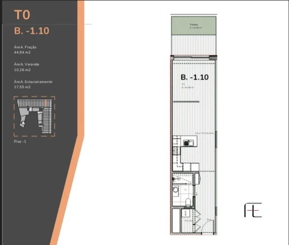 Apartamento T0 para Venda em Mafamude e Vilar do Paraíso Foto 7
