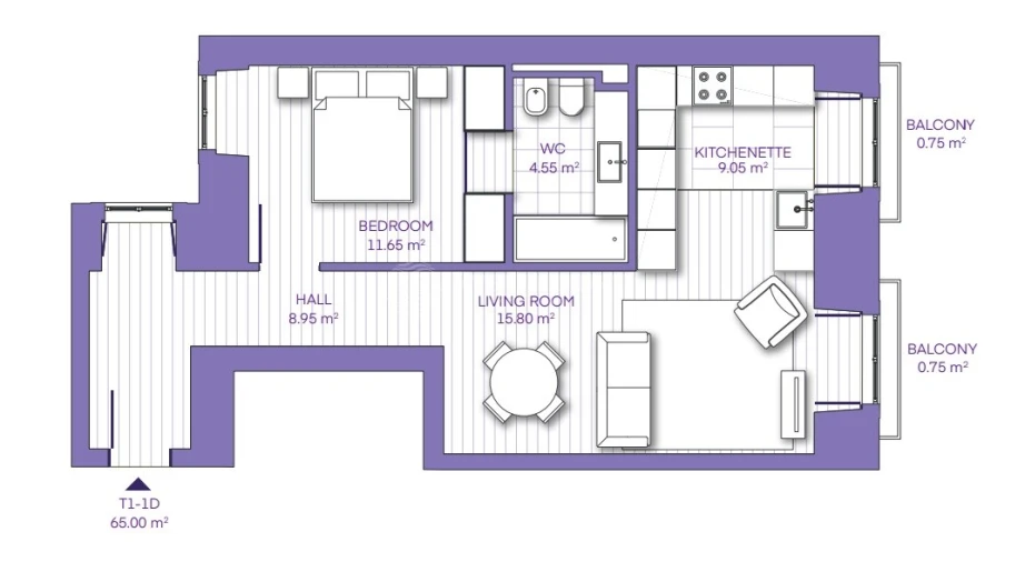 Apartamento T1 para Arrendamento em Santa Maria Maior Foto 17
