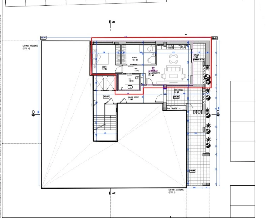 Apartamento T3 para Venda em Laranjeiro e Feijó Planta 2