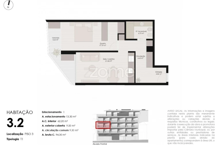 Apartamento T1 para Venda em Mafamude e Vilar do Paraíso Foto 4