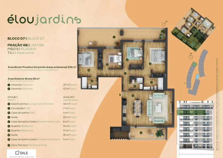 Apartamento T4 para Venda em Santo António dos Cavaleiros e Frielas Planta 1