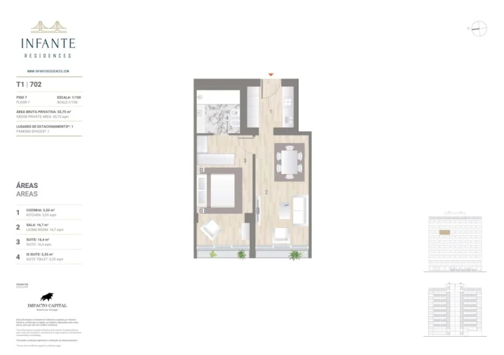 Apartamento T1 para Venda em Estrela Foto 13