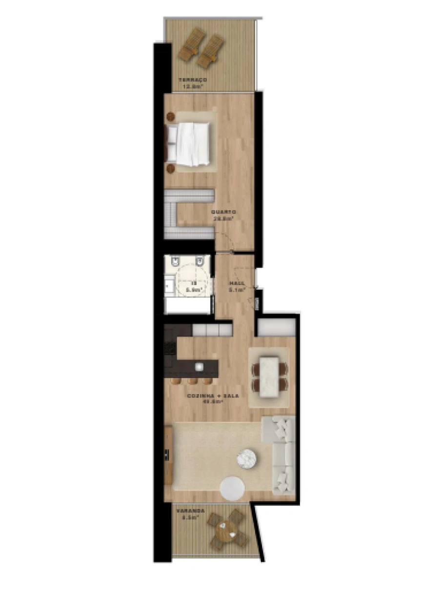 Apartamento T1 para Venda em Amora Planta 1