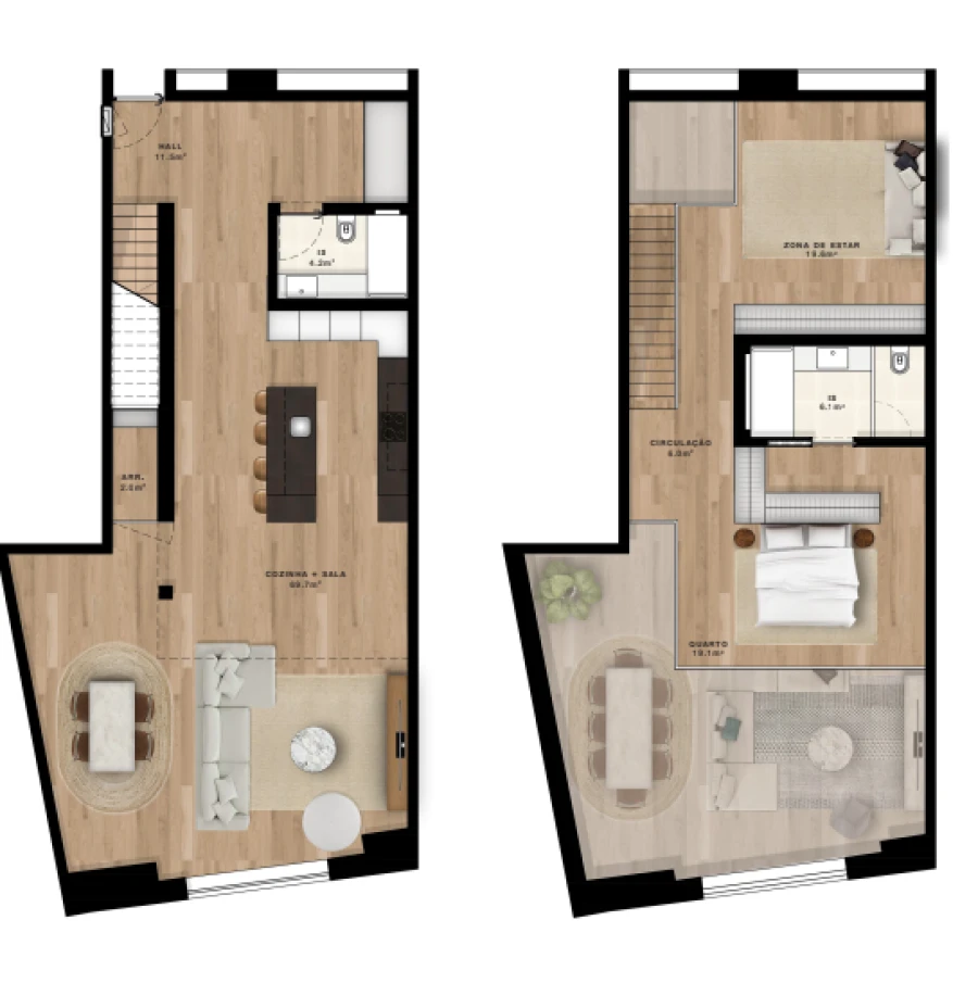 Apartamento T1 para Venda em Amora Planta 1