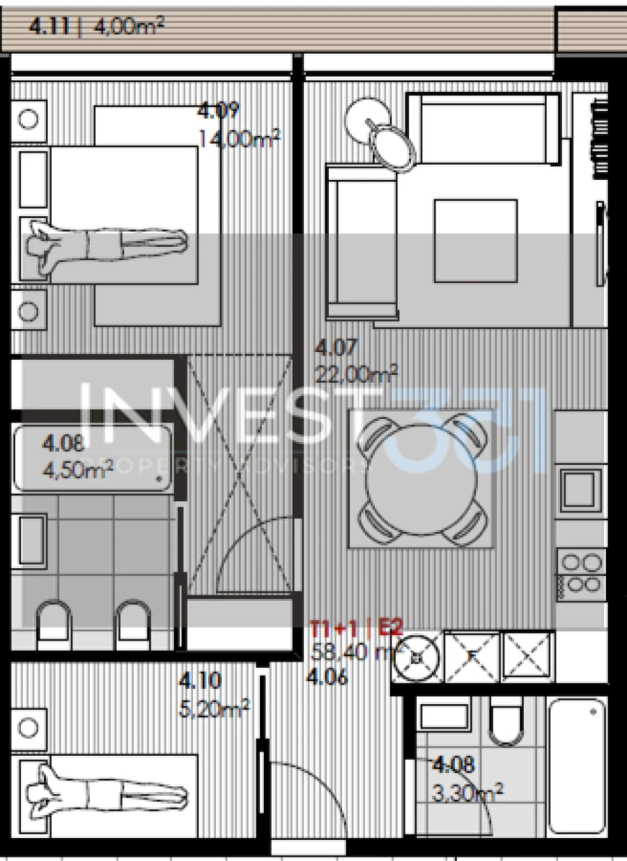 Apartamento T1 para Venda em Canidelo Foto 11