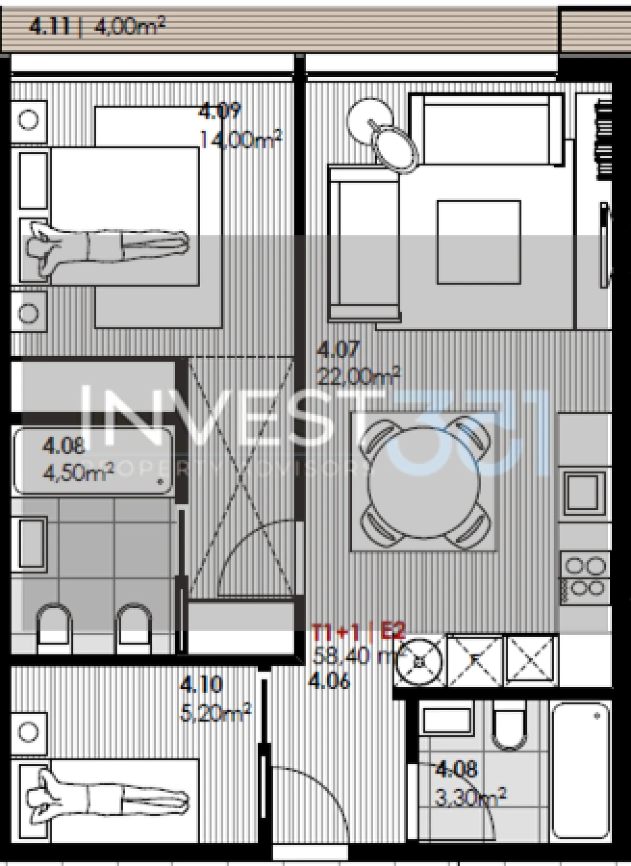 Apartamento T1 para Venda em Canidelo Foto 11