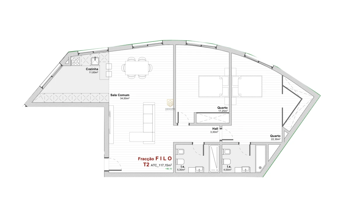 Apartamento T2 para Venda em Mafamude e Vilar do Paraíso Foto 13