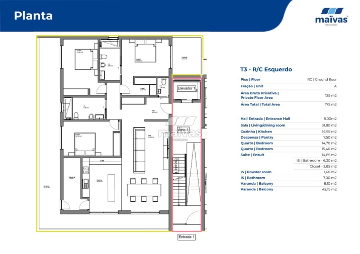 Apartamento T3 para Venda em Ponte da Barca, V.N. Muía, Paço Vedro Magalhães Foto 12
