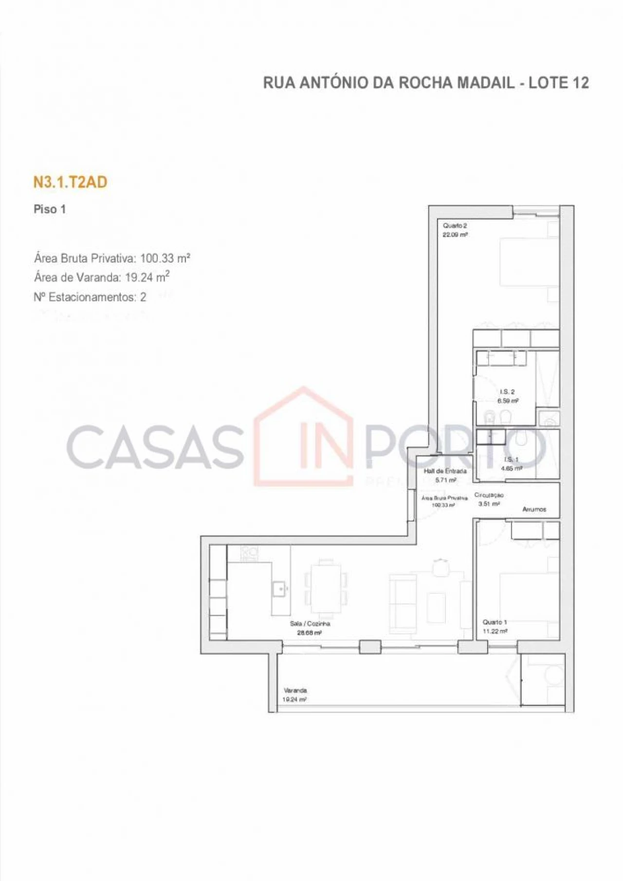 Apartamento T2 para Venda em Glória e Vera Cruz Foto 18