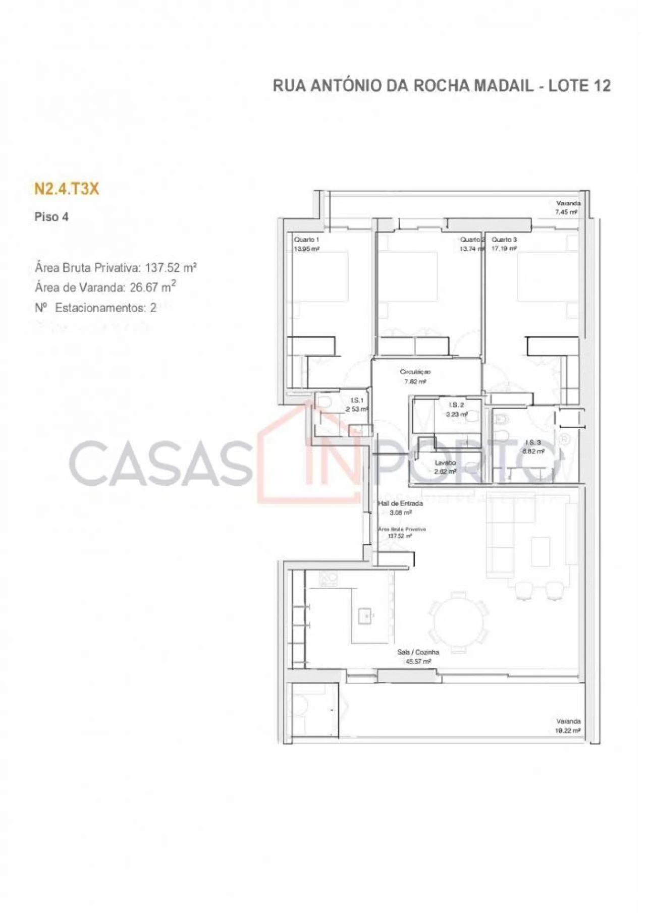 Apartamento T3 para Venda em Glória e Vera Cruz Foto 18