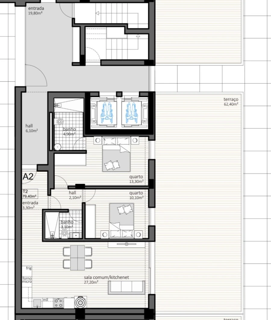 Apartamento T2 para Venda em Paranhos Planta 1