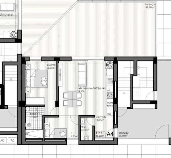 Apartamento T1 para Venda em Paranhos Planta 1