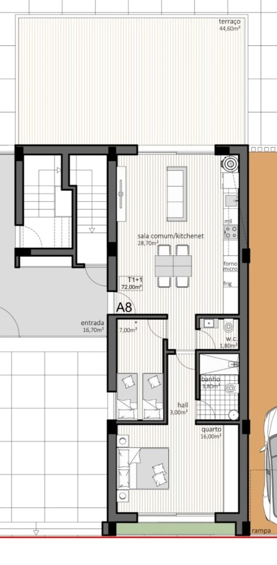 Apartamento T1 para Venda em Paranhos Planta 1