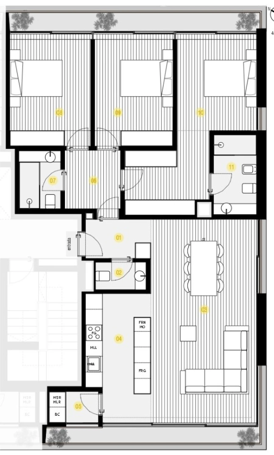 Apartamento T3 para Venda em Canidelo Planta 1