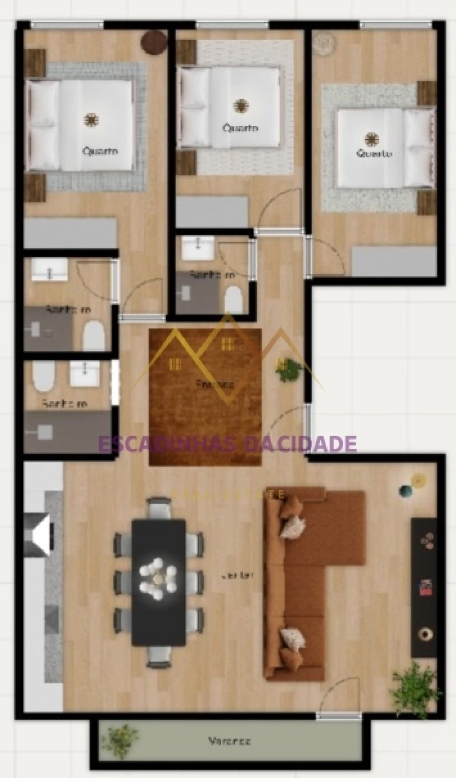 Apartamento T3 para Venda em Benfica Planta 1