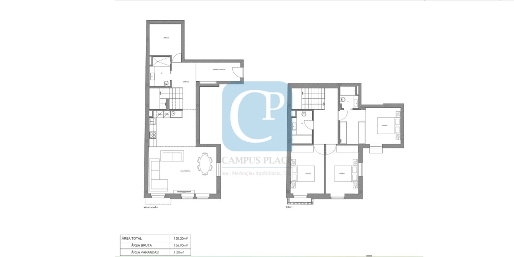 Apartamento T3 para Venda em Bonfim Planta 1