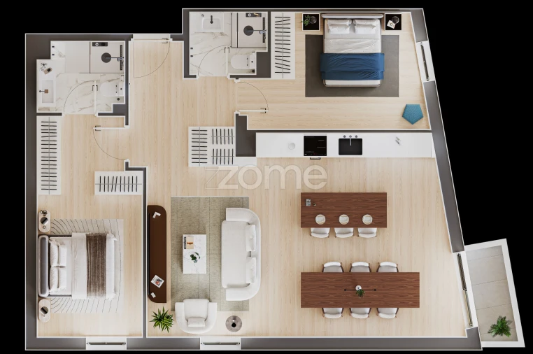 Apartamento T2 para Venda em Custóias, Leça do Balio e Guifões Planta 1