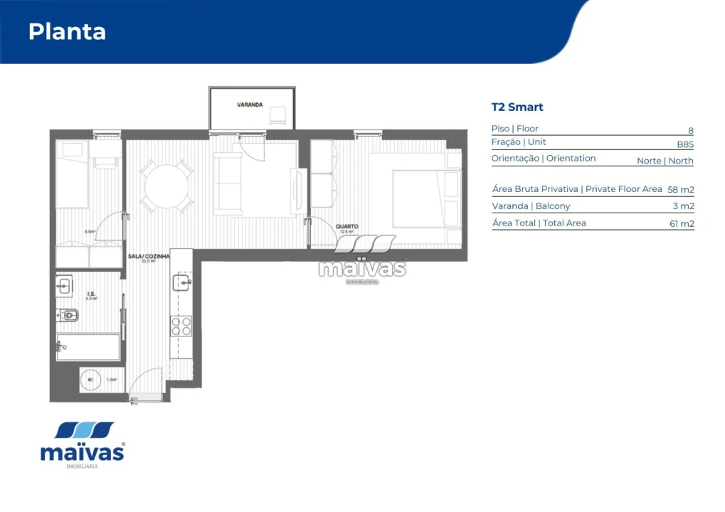 Apartamento T2 para Venda em Matosinhos e Leça da Palmeira Foto 10