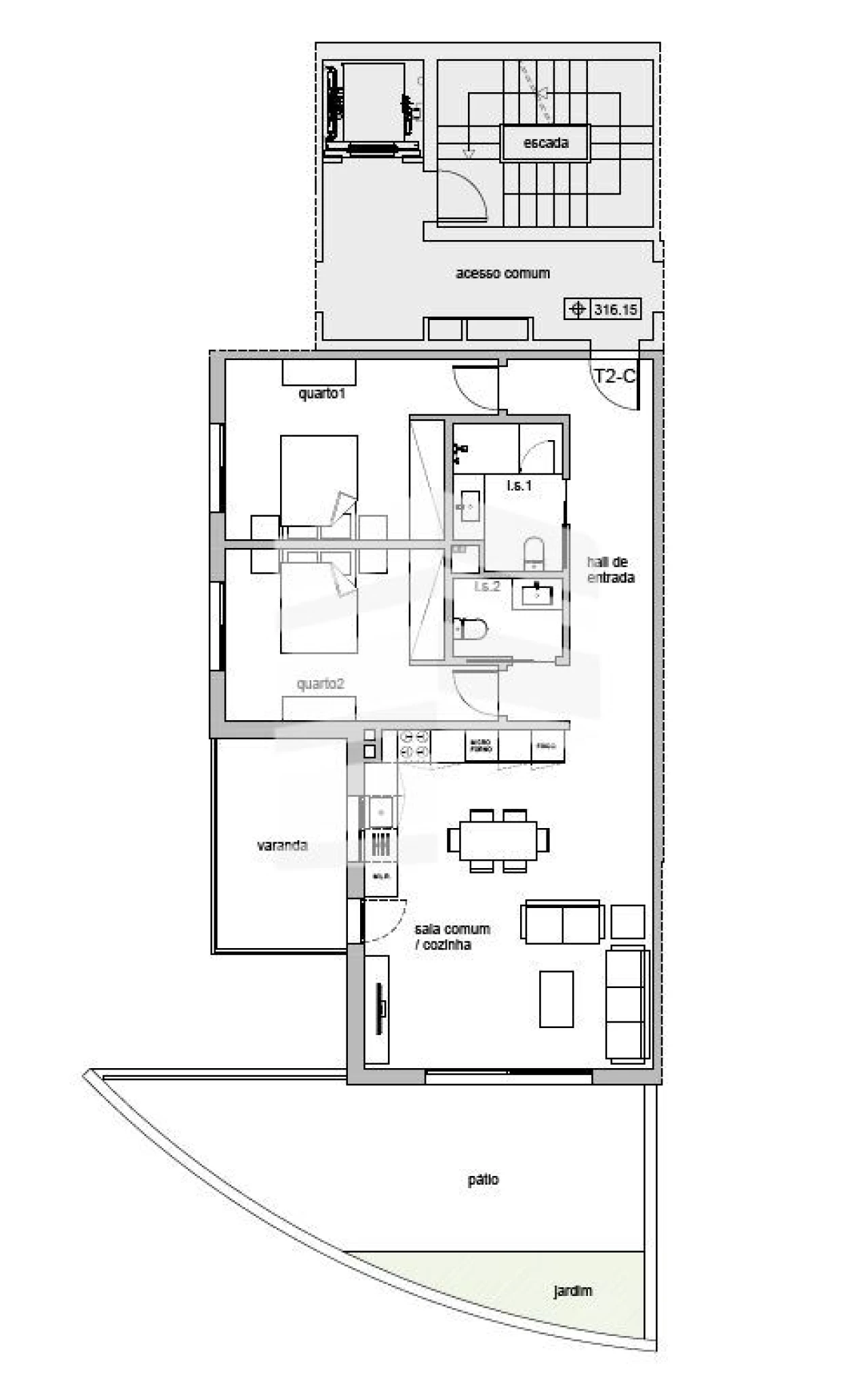 Apartamento T2 para Venda em Santo Antonio Foto 8