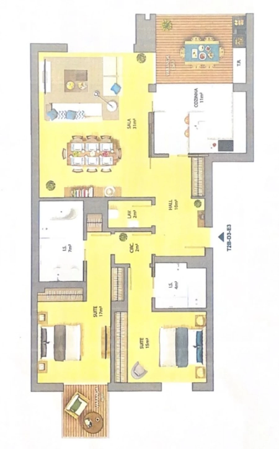Apartamento T2 para Venda em Benfica Planta 1