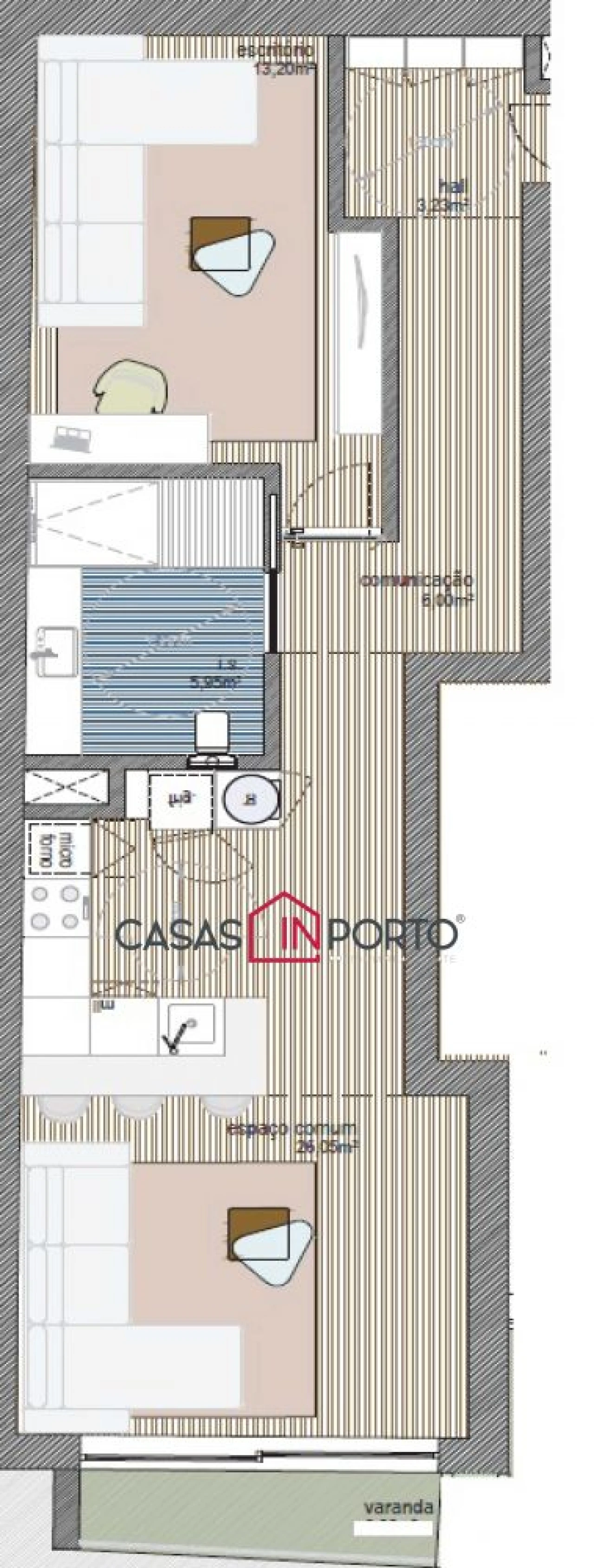 Apartamento T1 para Venda em Mafamude e Vilar do Paraíso Foto 18