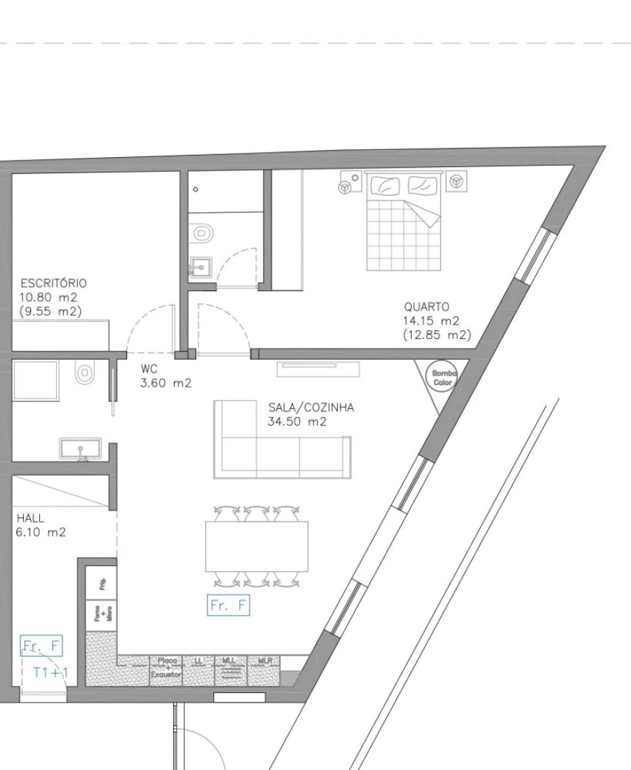 Apartamento T1 para Venda em Esgueira Planta 1