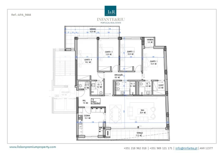 Apartamento T4 para Venda em Almada, Cova da Piedade, Pragal e Cacilhas Planta 1