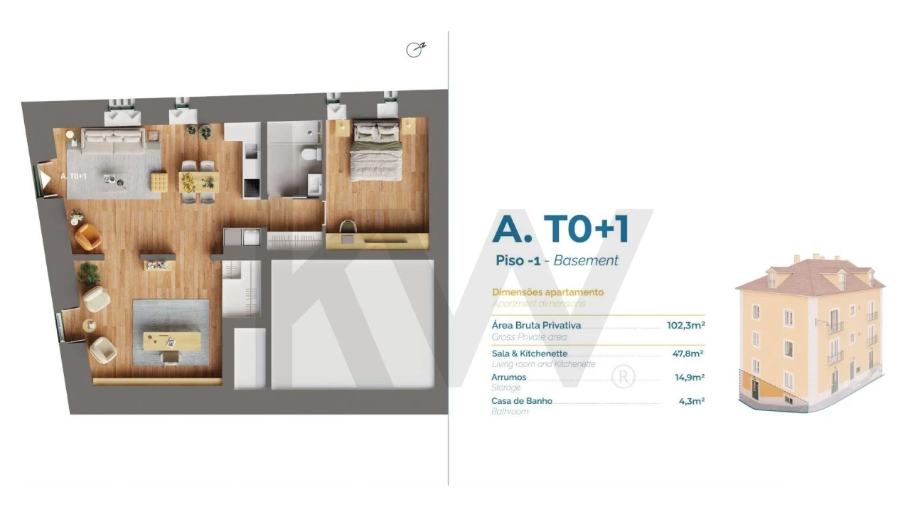Apartamento T1 para Venda em São Vicente Foto 41