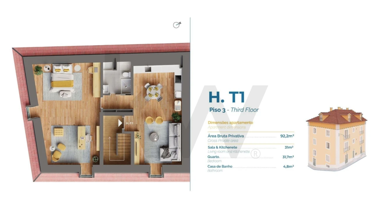 Apartamento T1 para Venda em São Vicente Foto 21