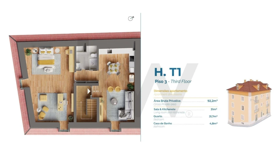 Apartamento T1 para Venda em São Vicente Foto 21