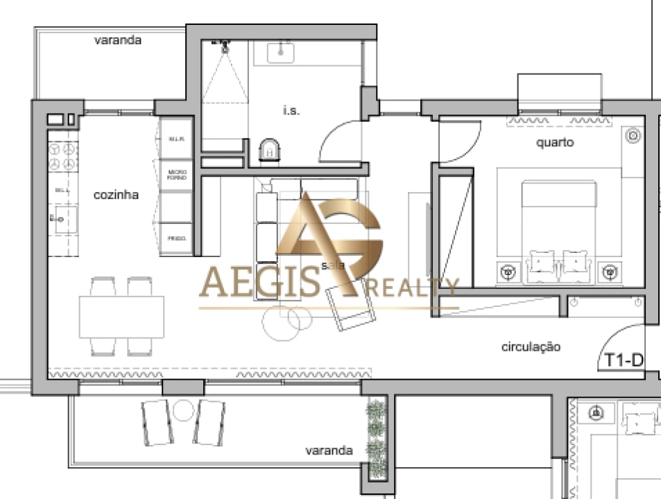 Apartamento T1 para Venda em Santo Antonio Foto 5