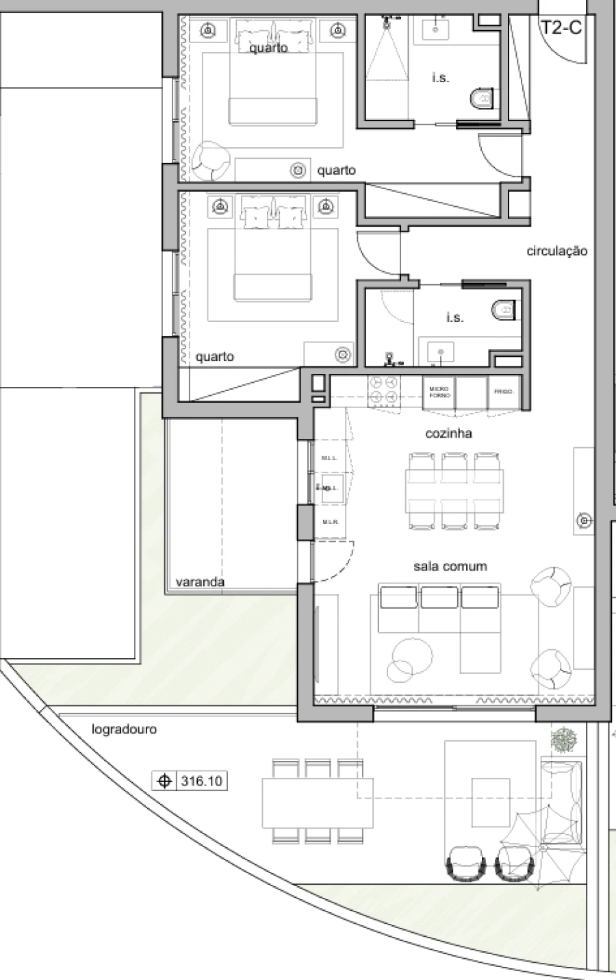Apartamento T2 para Venda em Santo Antonio Foto 6