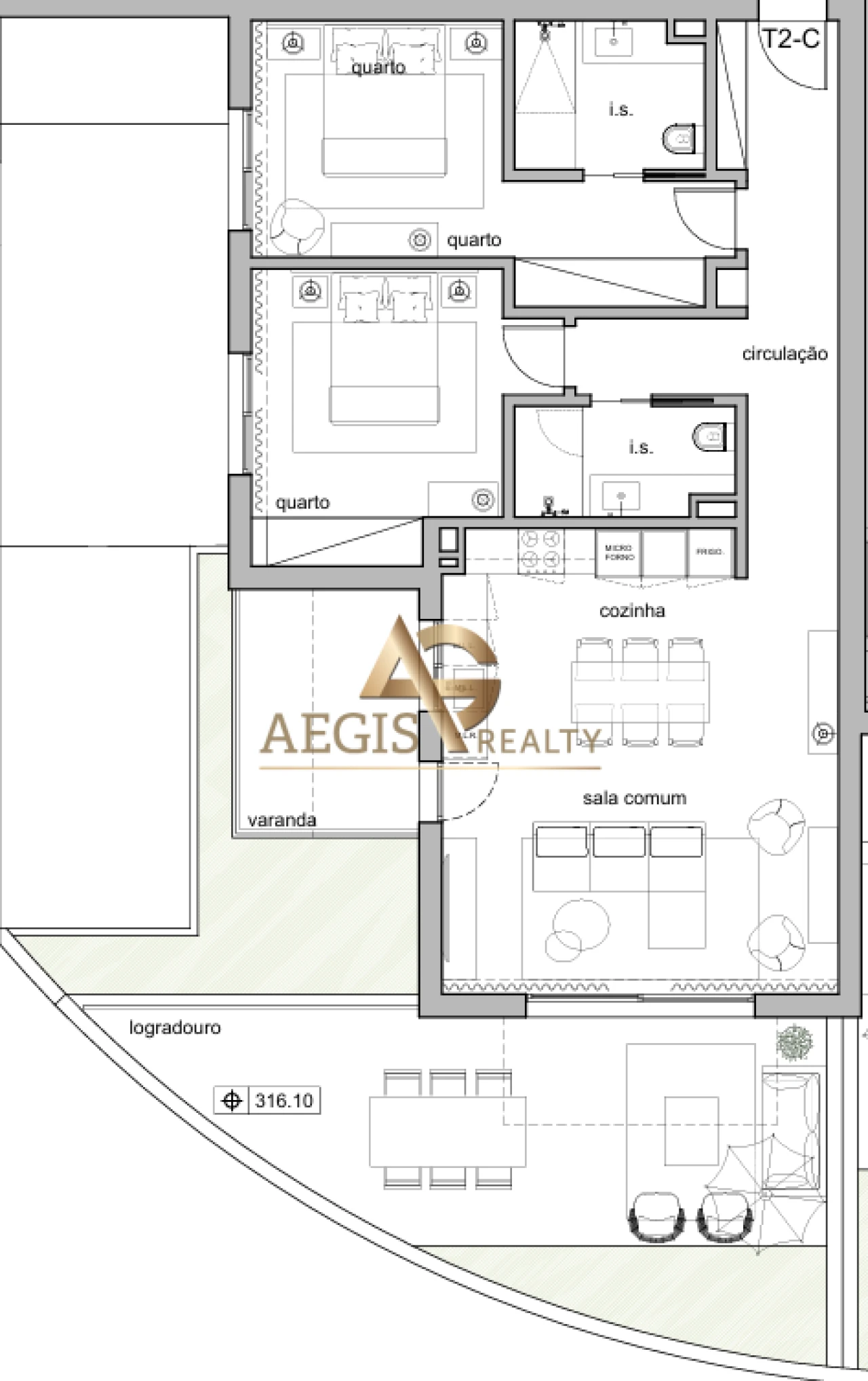 Apartamento T2 para Venda em Santo Antonio Foto 5