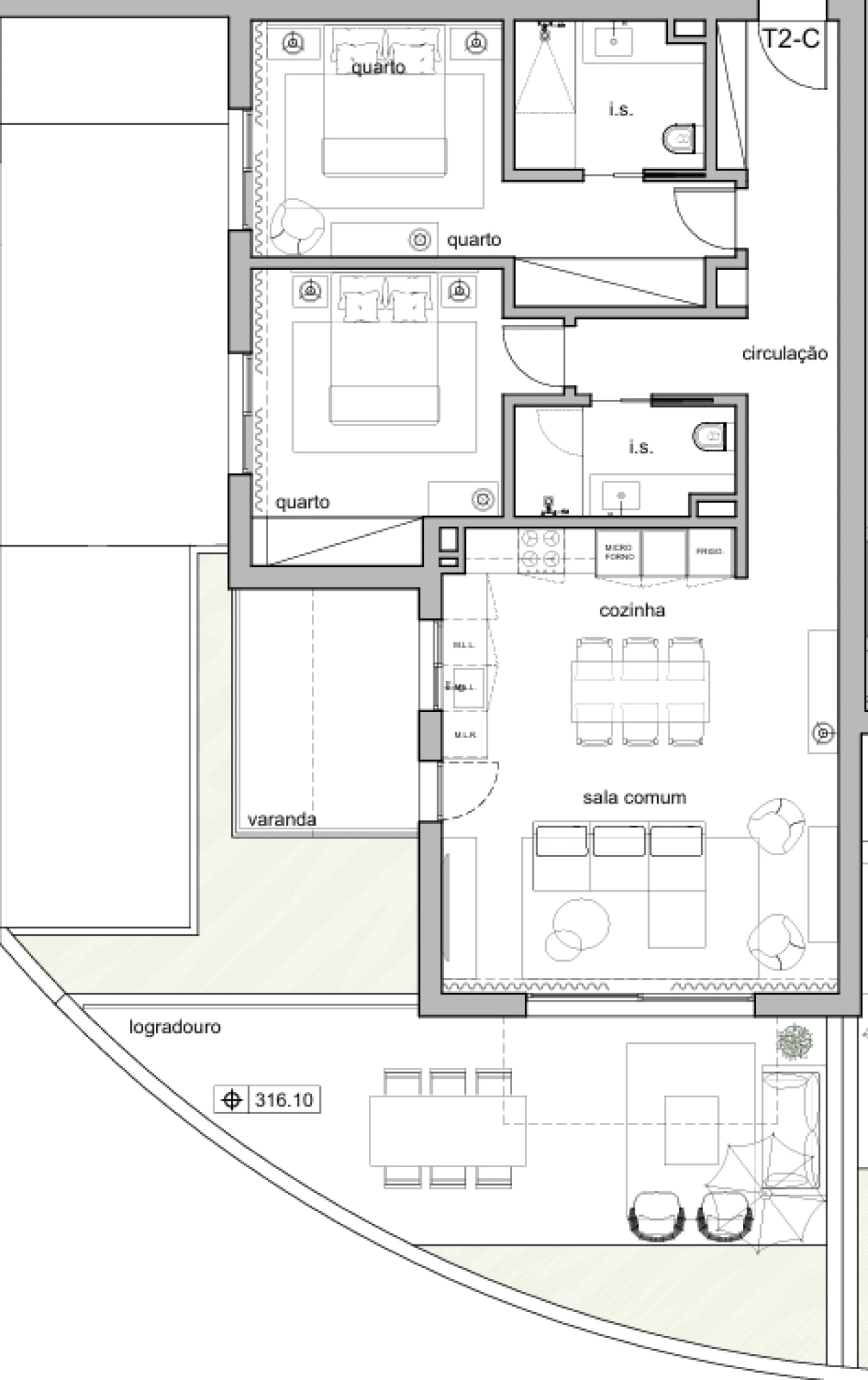 Apartamento T2 para Venda em Santo Antonio Foto 6