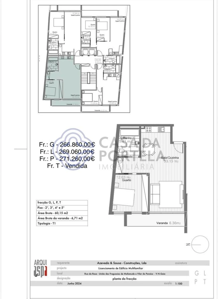 Apartamento T1 para Venda em Mafamude e Vilar do Paraíso Foto 7