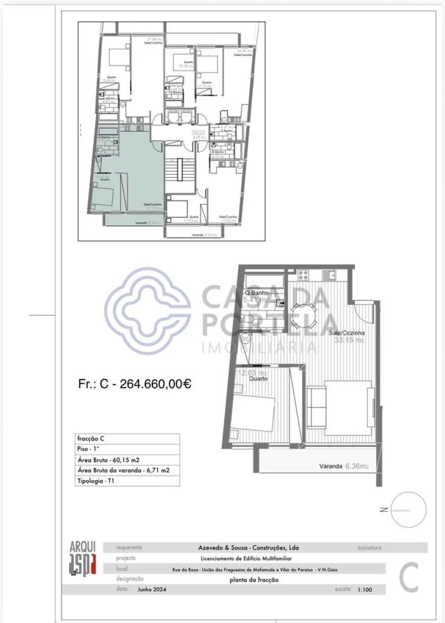 Apartamento T1 para Venda em Mafamude e Vilar do Paraíso Foto 7