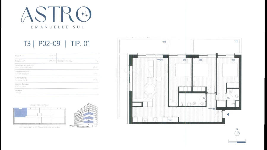 Apartamento T3 para Venda em Matosinhos e Leça da Palmeira Planta 1