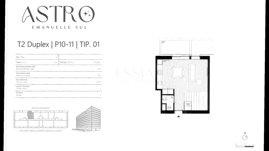 Apartamento T2 para Venda em Matosinhos e Leça da Palmeira Planta 1