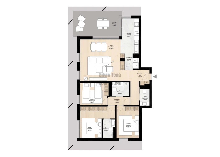 Apartamento T3 para Venda em Agualva e Mira-Sintra Planta 1