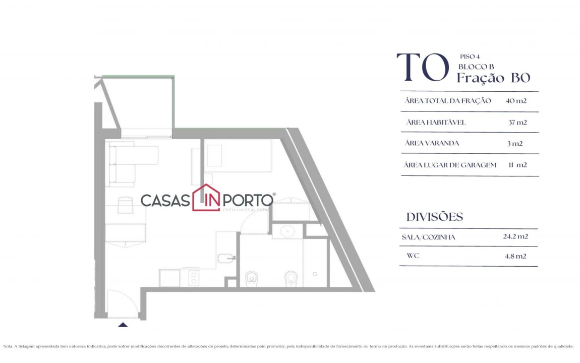 Apartamento T0 para Venda em Paranhos Foto 12