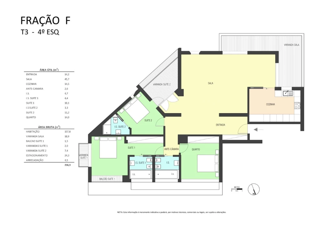 Apartamento T3 para Venda em Santa Clara Planta 2