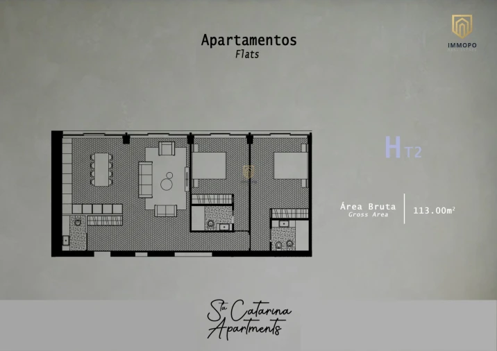 Apartamento T2 para Venda em Cedofeita, Santo Ildefonso, Sé, Miragaia, São Nicolau e Vitória Planta 1
