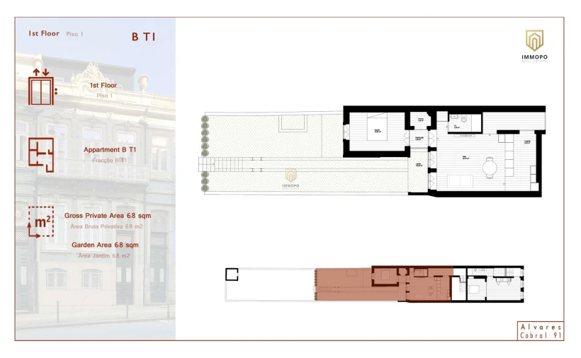 Apartamento T1 para Venda em Cedofeita, Santo Ildefonso, Sé, Miragaia, São Nicolau e Vitória Planta 1