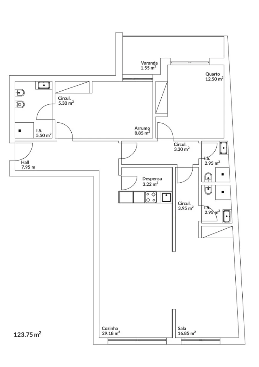 Apartamento T2 para Venda em Nazare Planta 1