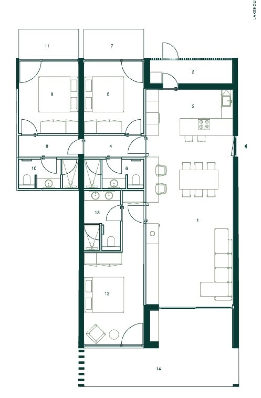 Moradia T3 para Venda em Vau Planta 1