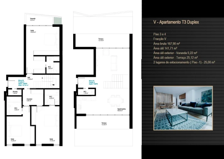 Apartamento T3 para Venda em Esgueira Planta 1